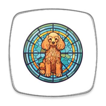 Pudel Hund Buntes Aquarell Tier Illustration - Viereckiger Kühlschrankmagnet - Weiß - Vorne