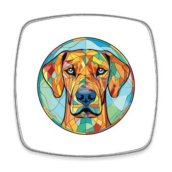 Rhodesian Ridgeback Dog Colorful Watercolor Pet - Square fridge magnet - white - Front