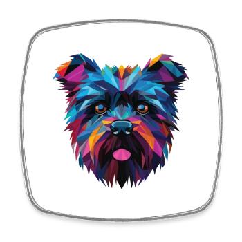 Affenpinscher Dog Breed Watercolor Illustration - Square fridge magnet - white - Front