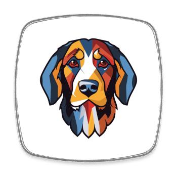 Austrian Brandlbracke Dog Breed Watercolor Glass - Square fridge magnet - white - Front