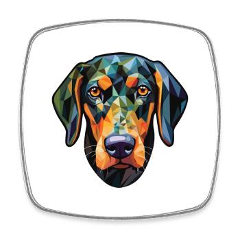 Österreichischer schwarz und brauner Hund Rasse Aquarell - Viereckiger Kühlschrankmagnet - Weiß - Vorne