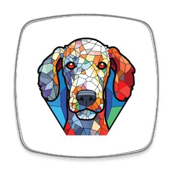 Bedlington Terrier Dog Breed Colorful Watercolor - Square fridge magnet - white - Front
