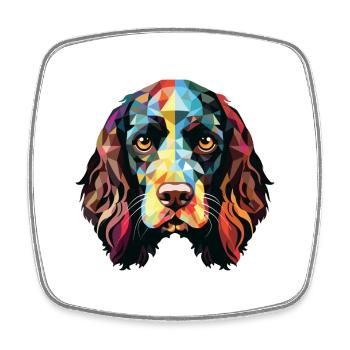 Alpine Spaniel Hunderasse Aquarell Illustration - Viereckiger Kühlschrankmagnet - Weiß - Vorne