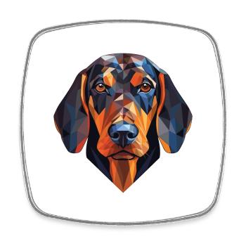 American Black And Tan Coonhound Dog Watercolor - Square fridge magnet - white - Front