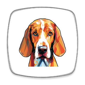 American Foxhound Hunderasse buntes Aquarell - Viereckiger Kühlschrankmagnet - Weiß - Vorne