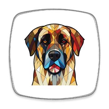 Anatolian Shepherd Dog Breed Colorful Watercolor - Square fridge magnet - white - Front
