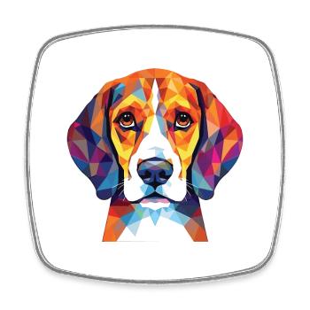 Beagle Small Scent Hound Dog Breed Watercolor - Square fridge magnet - white - Front
