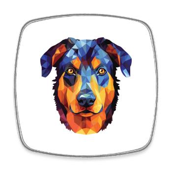 Beauceron Hunderasse Aquarell Glas Illustration - Viereckiger Kühlschrankmagnet - Weiß - Vorne
