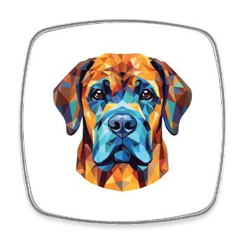 Alpine Mastiff Dog Breed Watercolor Illustration - Square fridge magnet - white - Front