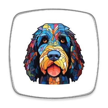 Barbet Dog Breed Colorful Watercolor Illustration - Square fridge magnet - white - Front