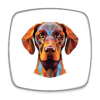 Belgian Shorthaired Pointer Dog Breed Watercolor - Square fridge magnet - white - Front