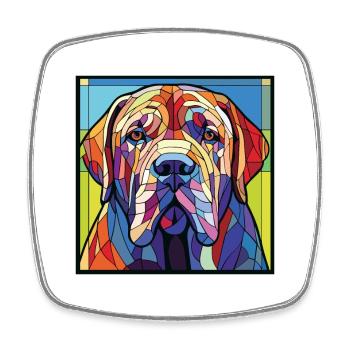 Neapolitan Mastiff Dog Breed Colorful Watercolor - Square fridge magnet - white - Front