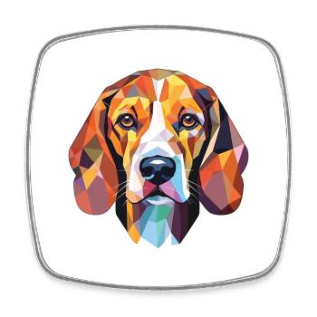 Illustration à l’aquarelle de race de chien Fousek Cesky - Magnet carré - blanc - Devant