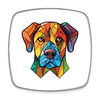Broholmer chien race aquarelle verre Illustration - Magnet carré - blanc - Devant