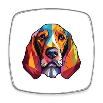 Bruno Jura Hound Dog Breed Watercolor Illustration - Square fridge magnet - white - Front