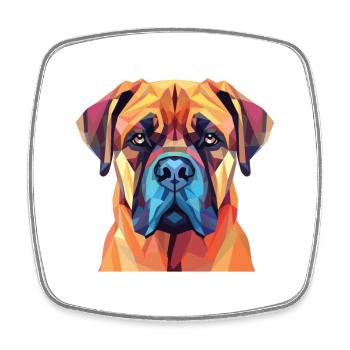 Bullmastiff Dog Breed Watercolor Illustration - Square fridge magnet - white - Front