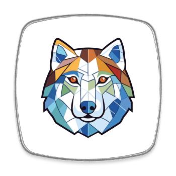 Canadian Eskimo Dog Breed Watercolor Illustration - Square fridge magnet - white - Front