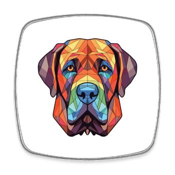 Belgische Doggen-Hunderasse Aquarell-Illustration - Viereckiger Kühlschrankmagnet - Weiß - Vorne