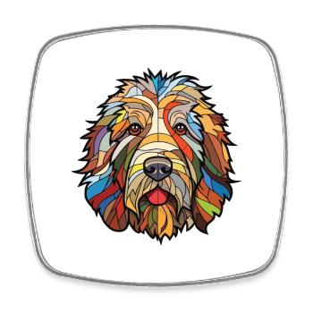 Bergamasco Schäferhund Rasse buntes Aquarell - Viereckiger Kühlschrankmagnet - Weiß - Vorne