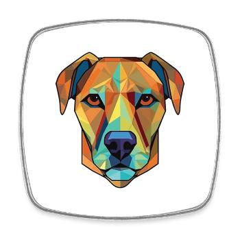 Black Mouth Cur Dog Breed Watercolor Illustration - Square fridge magnet - white - Front