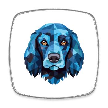 Blaue Picardie Spaniel Hunderasse buntes Aquarell - Viereckiger Kühlschrankmagnet - Weiß - Vorne