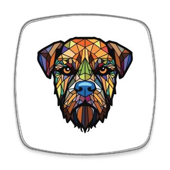 Border Terrier chien race aquarelle Illustration - Magnet carré - blanc - Devant