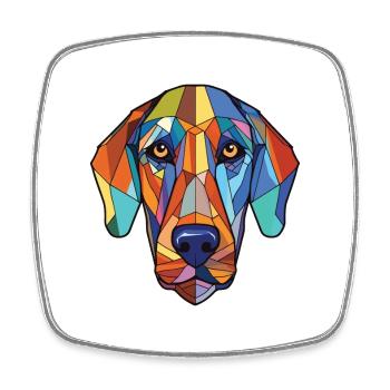 Braque Saint Germain Dog Breed Colorful Watercolor - Square fridge magnet - white - Front