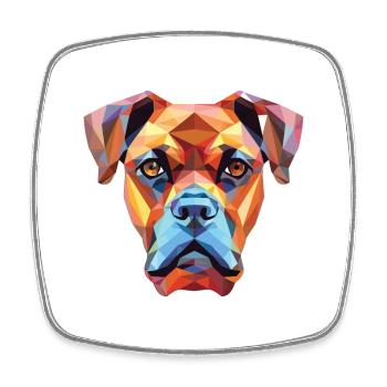 Boxer chien race coloré aquarelle illustration - Magnet carré - blanc - Devant