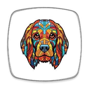 Brikett Griffon Vendeen Hunderasse Aquarellglas - Viereckiger Kühlschrankmagnet - Weiß - Vorne