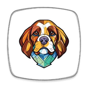 Brikett Griffon Vendeen Hunderasse Aquarellglas - Viereckiger Kühlschrankmagnet - Weiß - Vorne
