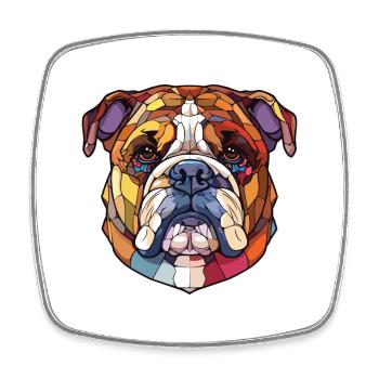 Bulldogge Hund Rasse Bunte Aquarell Illustration - Viereckiger Kühlschrankmagnet - Weiß - Vorne