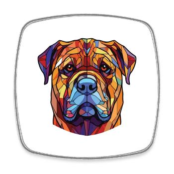 Chinesische Shar Pei Hunderasse Aquarell Illustration - Viereckiger Kühlschrankmagnet - Weiß - Vorne