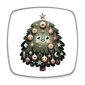 Weihnachten Christbaum x-Mas Weihnachtsbaum - Viereckiger Kühlschrankmagnet - Weiß - Vorne