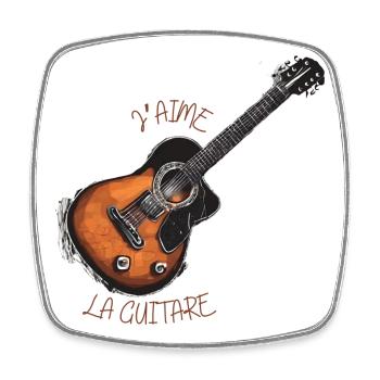 I love the guitar - Square fridge magnet - white - Front