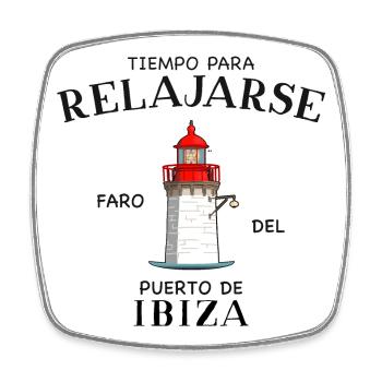 Ibiza Hafen, Zeit zum Entspannen, Zeichnung - Viereckiger Kühlschrankmagnet - Weiß - Vorne