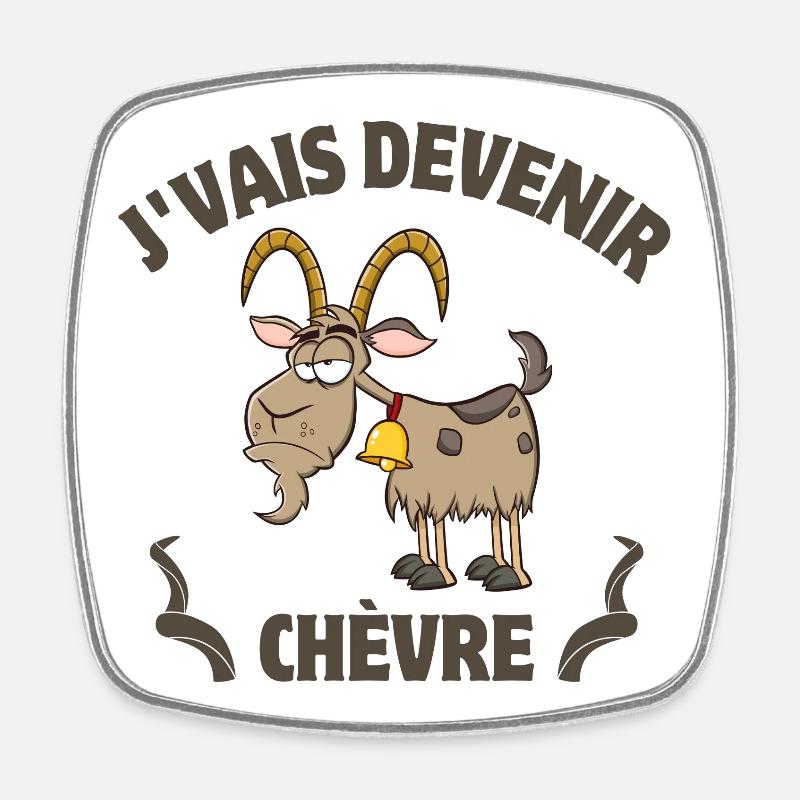 chèvre, chèvres, bouc - Magnet carré - blanc