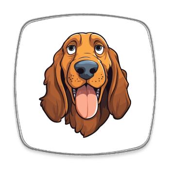 American Waterhound Dog Breed Cartoon Kawaii Illus - Square fridge magnet - white - Front