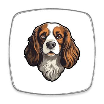 Alpine Spaniel Dog Breed Cartoon Kawaii Illustrati - Square fridge magnet - white - Front