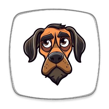 Cao De Seo Miguel Dog Breed Cartoon Kawaii Illustr - Square fridge magnet - white - Front