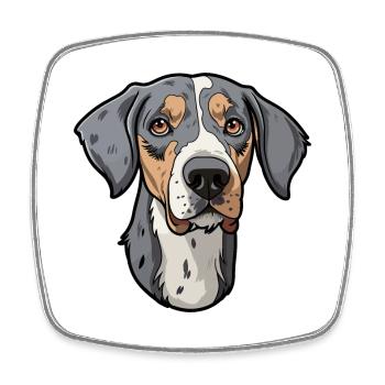 Catahoula Cur Dog Breed Cartoon Kawaii Illustratio - Square fridge magnet - white - Front