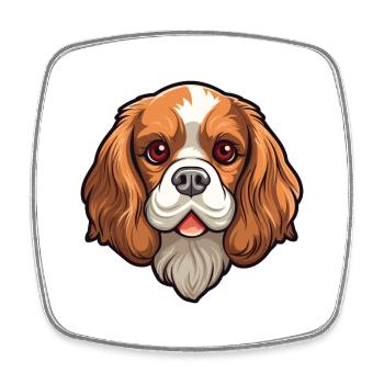Cavalier King Charles Épagneul chien race Cartoon Ka - Magnet carré - blanc - Devant