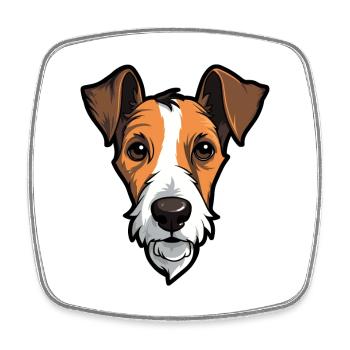Chilean Fox Terrier Dog Breed Cartoon Kawaii Illus - Square fridge magnet - white - Front