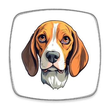 Beagle Harrier Hunderasse Cartoon Kawaii Illustrati - Viereckiger Kühlschrankmagnet - Weiß - Vorne