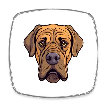 Belgische Dogge Hunderasse Cartoon Kawaii Illustrat - Viereckiger Kühlschrankmagnet - Weiß - Vorne