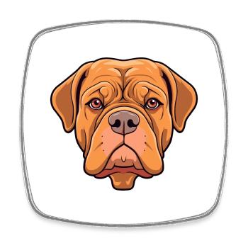 Bordeauxdogge Hunderasse Cartoon Kawaii Illustration - Viereckiger Kühlschrankmagnet - Weiß - Vorne