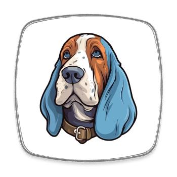 Bleu Gascogne Basset Chien Race Cartoon Kawaii Illus - Magnet carré - blanc - Devant