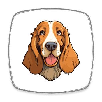 Austrian Brandlbracke Dog Breed Cartoon Kawaii Ill - Square fridge magnet - white - Front