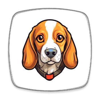 Beagle Hunderasse Cartoon Kawaii Illustration - Viereckiger Kühlschrankmagnet - Weiß - Vorne