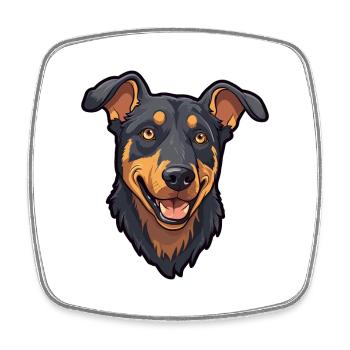 Beauceron Hunderasse Cartoon Kawaii Illustration - Viereckiger Kühlschrankmagnet - Weiß - Vorne