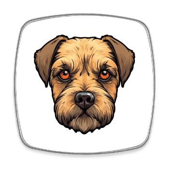 Border Terrier Race de chien Cartoon Kawaii Illustrati - Magnet carré - blanc - Devant